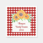 Persoonlijke zonnebloemoenreünie servet (Voorkant)