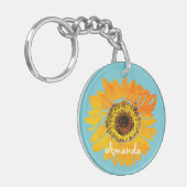 Persoonlijke zonnebloempitten sleutelhanger (Voorkant Links)