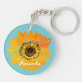 Persoonlijke zonnebloempitten sleutelhanger (Achterkant)