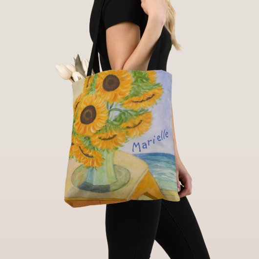 Persoonlijke zonnebloempitten tote bag (Dichtbij)