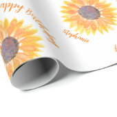 Persoonlijke zonneschermen Happy Birthday Cadeaupapier (Rol Hoek)