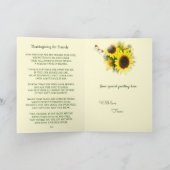 Persoonlijke zonnige zonnebloem Christelijke vrien Feestdagen Kaart (Binnen)