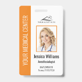 Persoonlijke zorgmedewerker oranje ID Badge