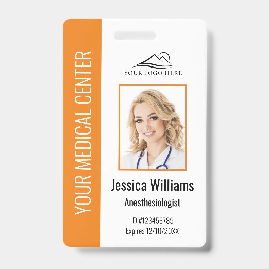Persoonlijke zorgmedewerker oranje ID Badge (Voorzijde)