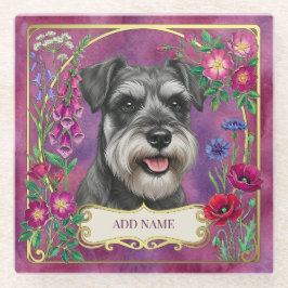 Persoonlijke Zout & Peper Schnauzer Roze Onderzett Glazen Onderzetter