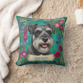 Persoonlijke Zout & Peper Schnauzer Teal Kussen (Deken)