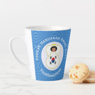 Persoonlijke Zuid-Koreaanse engel Hanukkah-vlag Latte Mok