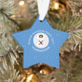 Persoonlijke Zuid-Koreaanse engel Hanukkah-vlag Ornament