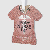 Persoonlijke zurenroze scrub top-Kerstmis Ornament (voorkant)