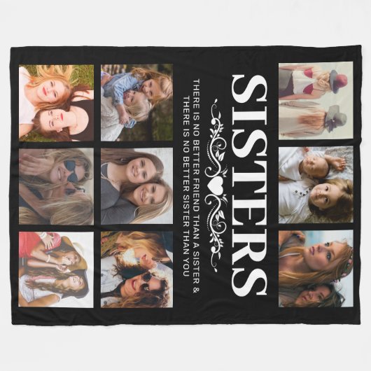 Persoonlijke zussen Foto Collage Fleece Deken (Voorkant (Horizontaal))