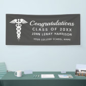 Persoonlijke zuster-Afstuderen Caduceus Gray Party Spandoek (Beurs)