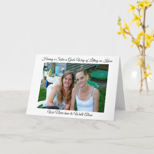 Persoonlijke zuster Support en Hartelijk dank Kaart (Gele Bloem)