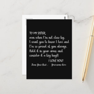 Persoonlijke Zusters Aan Mijn Zus Ik Hou Van Jou Briefkaart
