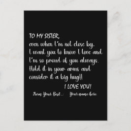 Persoonlijke Zusters Aan mijn zus Ik hou van jou Briefkaart