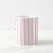 Persoonlijke zwangerschapsaankondiging roze streep koffiemok (Center)