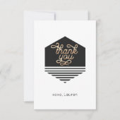 Persoonlijke  zwart & Gold flat Hartelijk dank Bedankkaart (Voorkant)