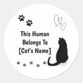 Persoonlijke Zwart Kat Sticker (Voorkant)