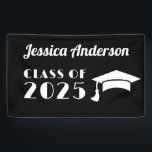 Persoonlijke zwart-wit afstuderen spandoek<br><div class="desc">Aangepaste zwart-wit afstudeer coasters.</div>