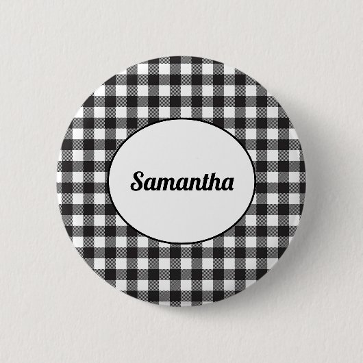 Persoonlijke zwart-wit Buffalo ruit Ronde Button 5,7 Cm (Voorkant)