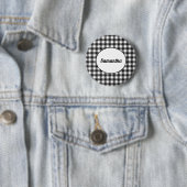 Persoonlijke zwart-wit Buffalo ruit Ronde Button 5,7 Cm (In situ)