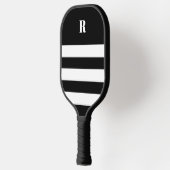 Persoonlijke zwart-wit gestreepte pickleball paddle (Links)