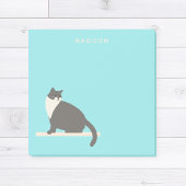 Persoonlijke zwart-wit kat blauwe plaknotities post-it® notes
