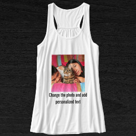 Persoonlijke zwart-wit kat moeder familie huisdier tanktop