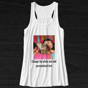 Persoonlijke zwart-wit kat moeder familie huisdier tanktop