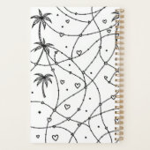 Persoonlijke zwart-wit lijntekeningprint planner (Achterkant)