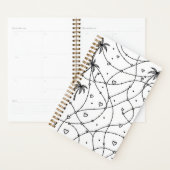 Persoonlijke zwart-wit lijntekeningprint planner (Display)
