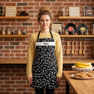 Persoonlijke zwart-wit muziek schort