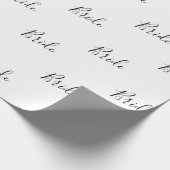 Persoonlijke zwart-witscriptnaam elegant cadeaupapier (Hoek)