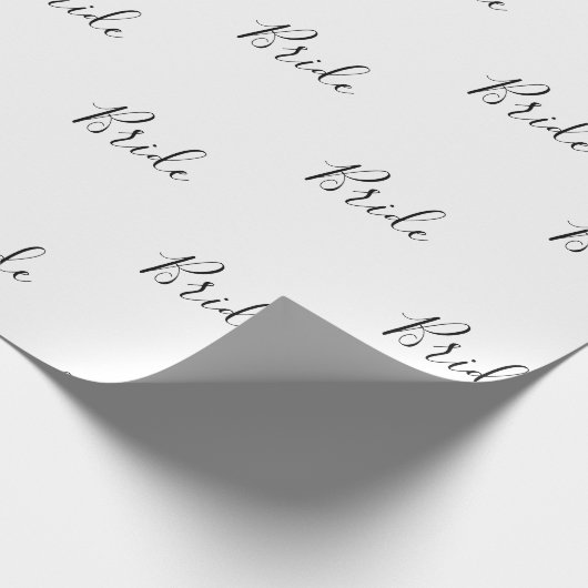 Persoonlijke zwart-witscriptnaam elegant cadeaupapier (Hoek)