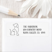 Persoonlijke zwart-witte hond etiket (Insitu)