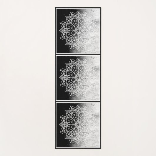 Persoonlijke Zwarte Abstracte Zen Mandala Yogamat (Voorkant)