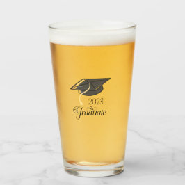 Persoonlijke Zwarte Afstudeerhoed Jaar Afgestudeer Glas