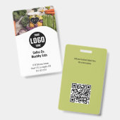 Persoonlijke Zwarte Badges met Foto & Logo - Prof (Voor- en achterkant)