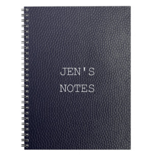 Persoonlijke zwarte/blauwe leder/huidlook-laptop notitieboek