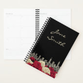 Persoonlijke Zwarte Bloemige Gezinsplanner Planner (Display)
