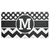 Persoonlijke zwarte Chevron Polka Dots Kussensloop (Voorkant)