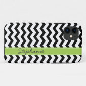 Persoonlijke zwarte Chevron Zigzag iPhone 5 Hoesje (Achterkant (horizontaal))