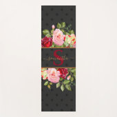 Persoonlijke zwarte Chic Dot en Rozen Yogamat (Voorkant)