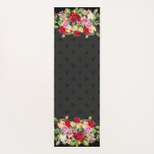 Persoonlijke zwarte Chic Dot en Rozen Yogamat (Achterkant)