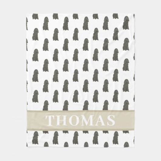 Persoonlijke Zwarte Cocker Spaniel Fleece Deken (Voorkant)