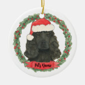 Persoonlijke Zwarte Cocker Spaniel Kerstmis Keramisch Ornament (Voorkant)