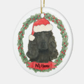 Persoonlijke Zwarte Cocker Spaniel Kerstmis Keramisch Ornament (Links)