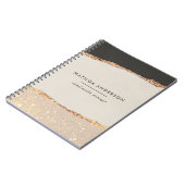 Persoonlijke Zwarte Crème Gouden Glitters Nep Foli Notitieboek (Linkerzijde)