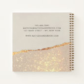 Persoonlijke Zwarte Crème Gouden Glitters Nep Foli Notitieboek (Achterkant)