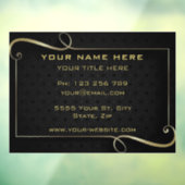 Persoonlijke zwarte en gouden bedrijfs raamfolie raamsticker (Vel 3)