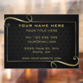 Persoonlijke zwarte en gouden bedrijfs raamfolie raamsticker (Vel 2)